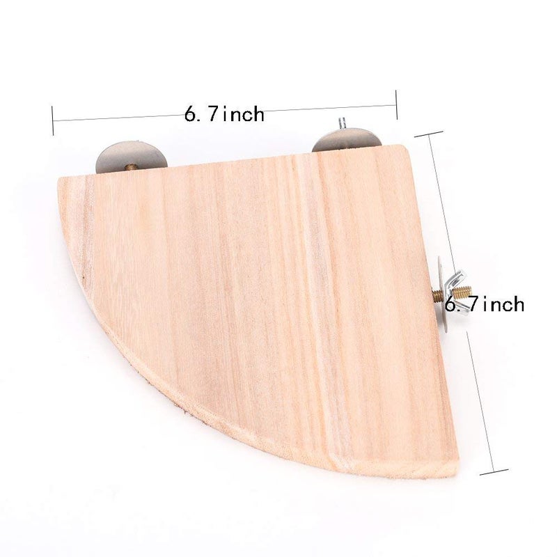 CoscosX Parrot Cage Perch,Wooden Platform Stand,Cage Perches,Tree Springboard,Corner Shelf Laddered,Hanging Swing,Natural Wood Branches for Parakeets Bird Chinchilla Hamster Guinea Squirrel Hedgehog - Image 3